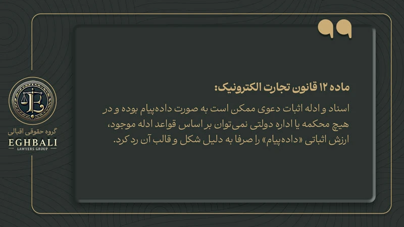 متن ماده 12 قانون تجارت الکترونیک