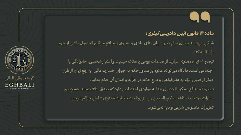 متن ماده 14 قانون آیین دادرسی کیفری در خصوص تامین خواسته کیفری