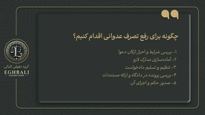دادخواست رفع تصرف عدوانی