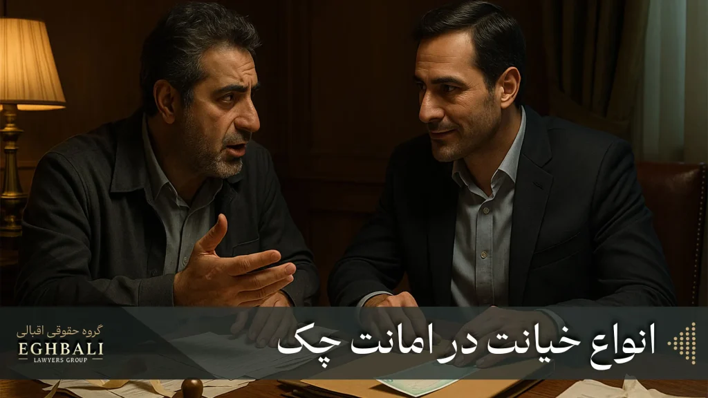 بررسی انواع خیانت در امانت چک
