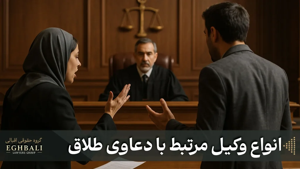 انواع وکیل برای دعاوی مرتبط با طلاق