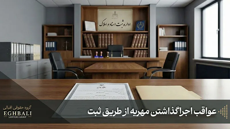 عواقب اجرا گذاشتن مهریه از طریق ثبت